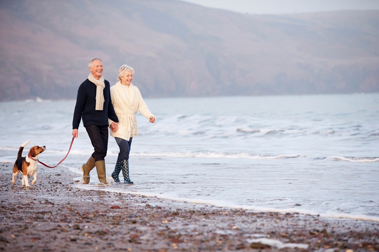 Couple with dog